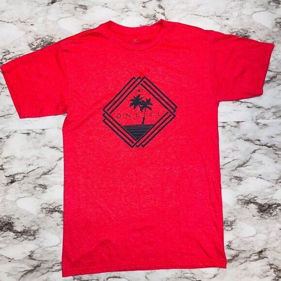 O'Neill Short Sleeve Shirt Logo Modern Fit Red Men S Sports Comfy Athleisure - Picture 1 of 4
